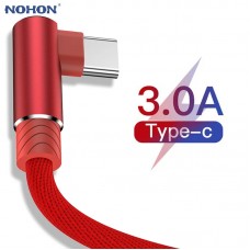 1M 90 Degree Data USB Type C Fast Charger Cable