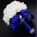 perfectlifeoh Elegant Royal Blue Wedding Bouquet Artificial Bridal Flowers Bride Bouquet Buque De Noiva