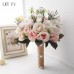 LKY Fr Wedding Bouquet Flowers Marriage Accessories Small Bridal Bouquets Silk Roses Wedding Bouquets for Bridesmaids Decoration