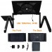 Two Fan Laptop Desks Portable Adjustable Foldable Laptop Notebook Lap PC Folding Desk Table Vented Stand Bed Tray