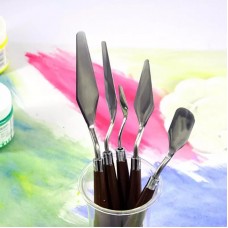 5Pcs Professional Stainless Steel Spatula Kit Palette for oil painting Knife Fine Arts Painting Tool Set flexible blades