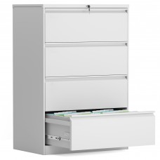 4 Drawer Folding Lateral File Cabinet White Carton