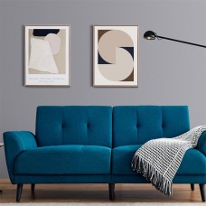 1Set Mid-Century Modern Sofa Fabric Sofa - Blue