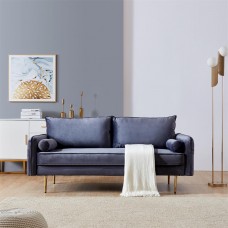 1Set Velvet Fabric sofa with pocket - Grey