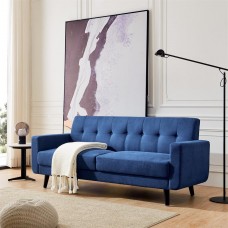 1Set Mid-Century Modern Sofa Fabric Sofa - Blue