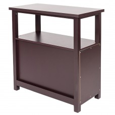 Double-tier Coffee Side Table with Two Drawers - Coffee