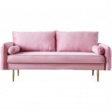 【SEA】Velvet Fabric sofa with pocket - pink